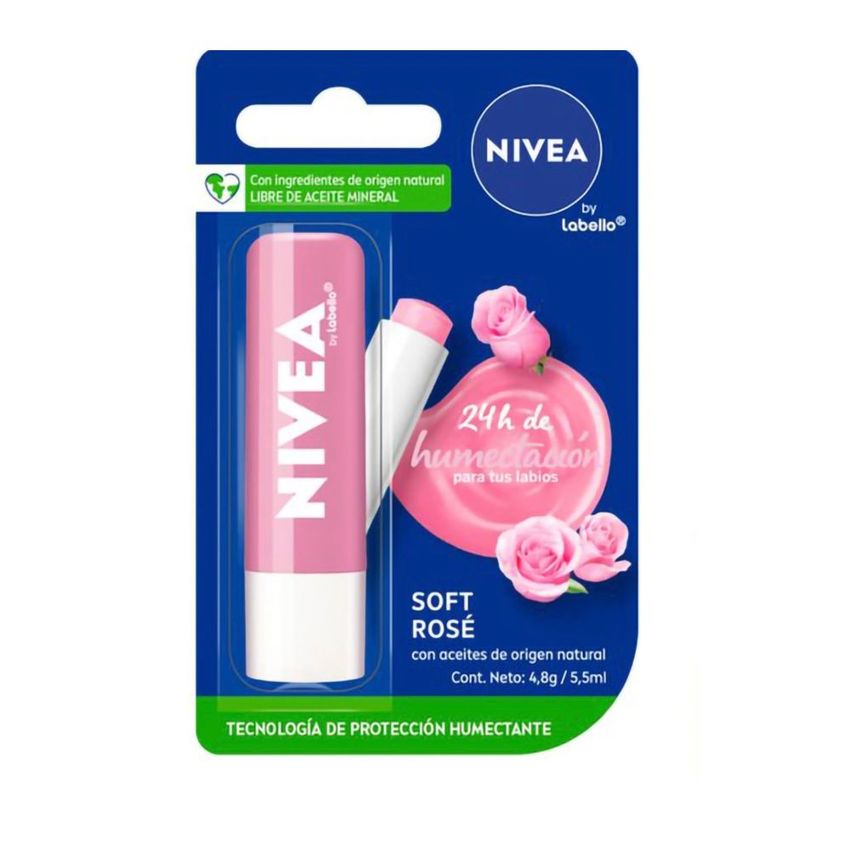 Protector labial nivea soft rose